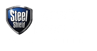 A green background with the words security doors and more written in white.
